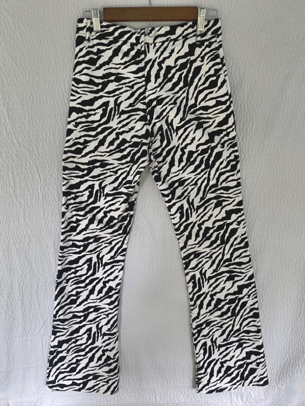 Motel Rocks Zebra Zoven Jeans Trousers Black White Pants 28" Waist Sz Small ♡